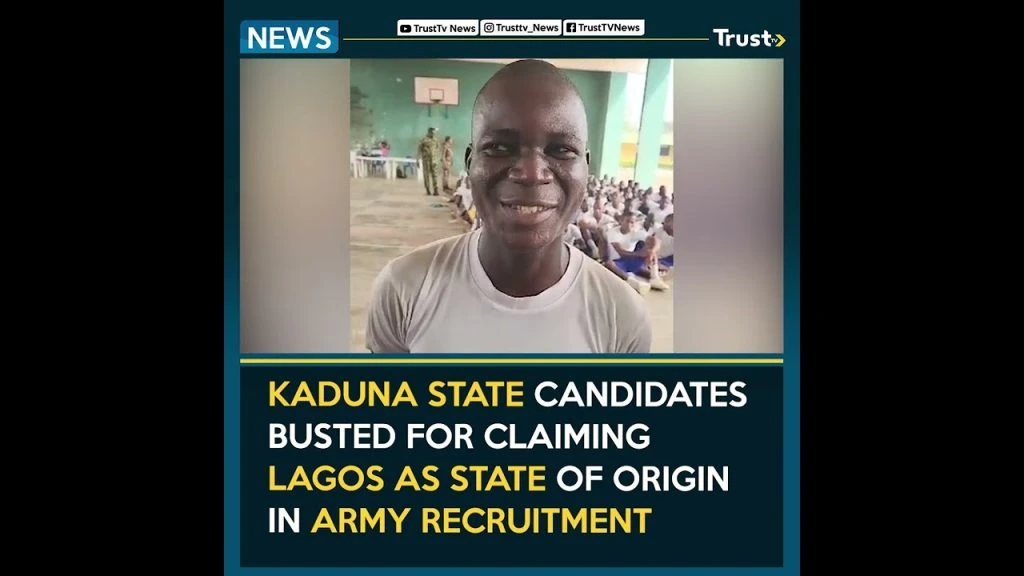 Kaduna state candidates busted for claiming Lagos as state of origin In army recruitment