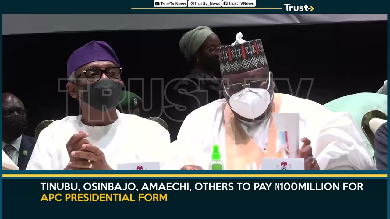 Tinubu, Osinbajo, Amaechi, Others To Pay ₦100million For APC Presidential Form