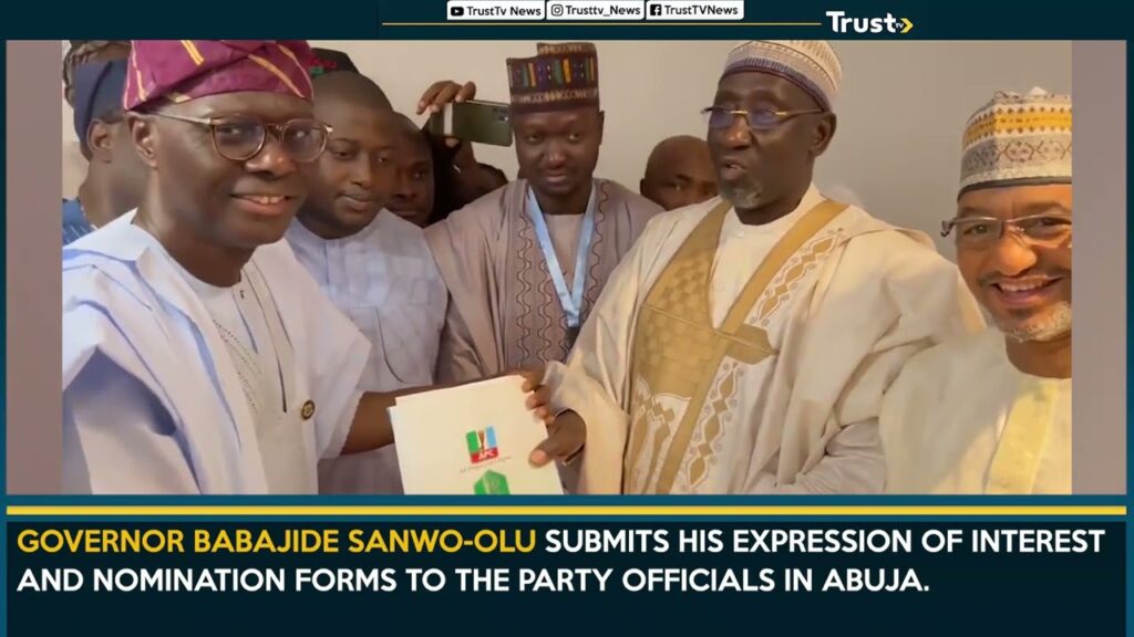 Governor Babajide Sanwo Olu Submits His Expression Of Interest And Nomination Forms