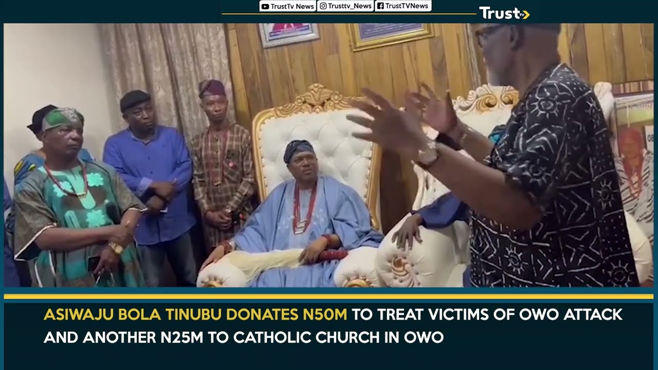 Asiwaju Bola Tinubu Donates N50m To Treat Victims Of Owo Attack And Another N25m To Catholic Church
