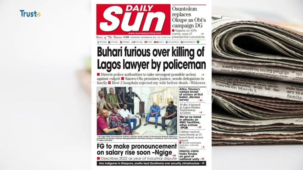 DAYBREAK: NEWSPAPER REVIEW