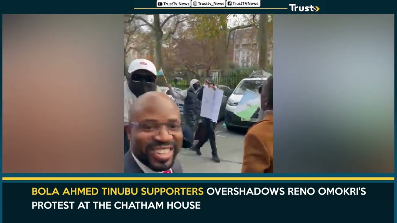 Reno Omokri’s Protest Overshadows By Bola Ahmed Tinubu Supporters At The Chatham House