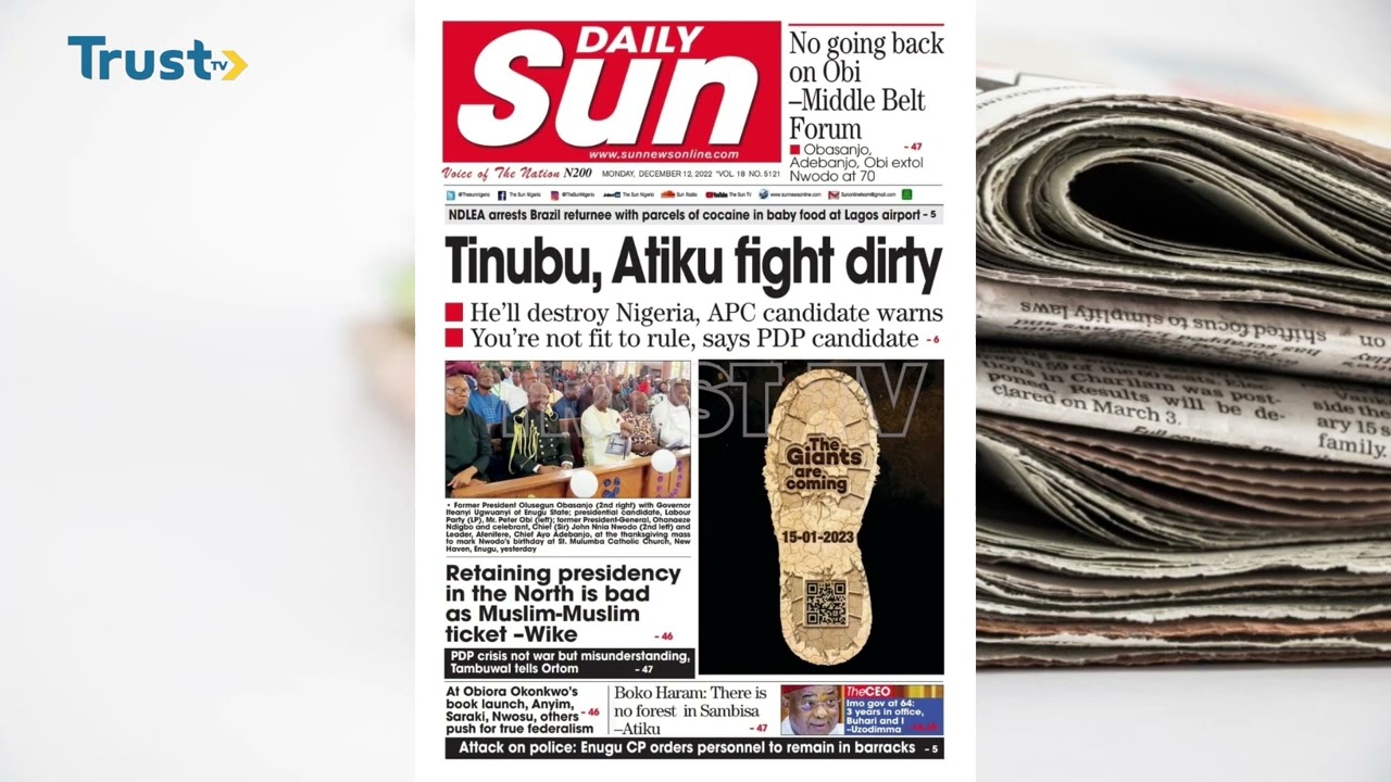NEWSPAPER REVIEW ON DAYBREAK SHOW