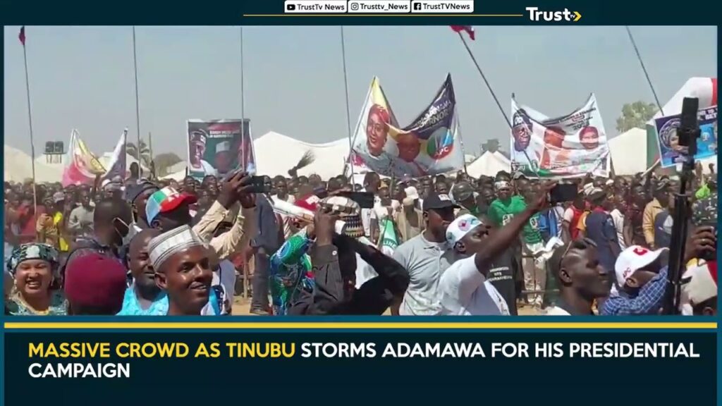 Massive Crowd As Tinubu Storms Adamawa For His Presidential Campaign