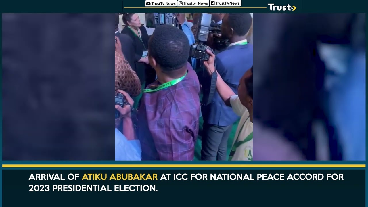 Arrival Of Atiku Abubakar At ICC For National Peace Accord For 2023 Presidential Election