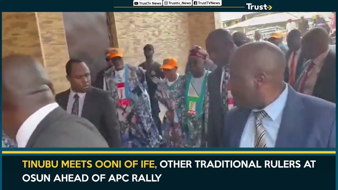 Tinubu Meets Ooni Of Ife, Other Traditional Rulers At Osun Ahead Of APC Rally