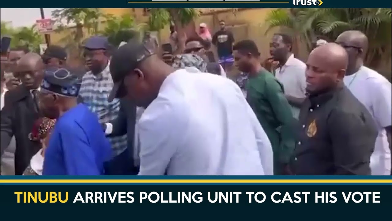 TINUBU ARRIVES IN POLLING UNIT TO CAST HIS VOTE