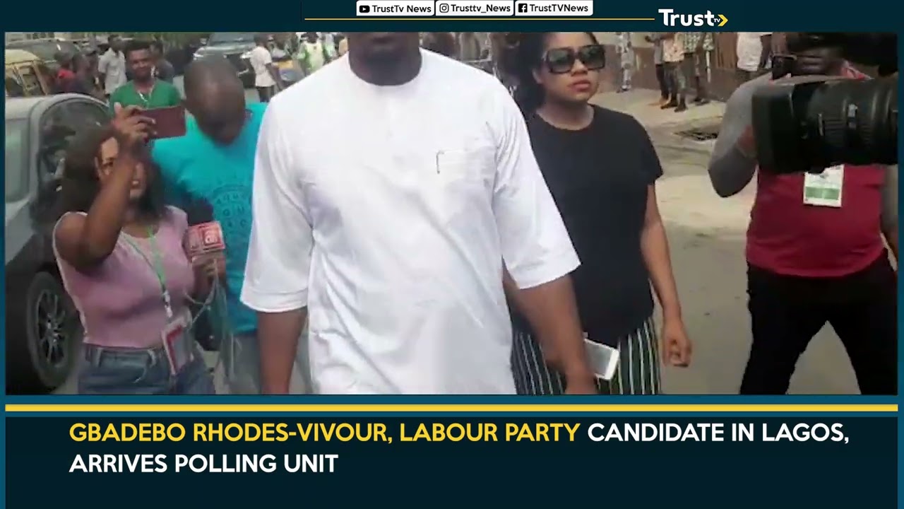 Gbadebo Rhodes-Vivour, Labour Party Candidate In Lagos, Arrives at Polling Unit