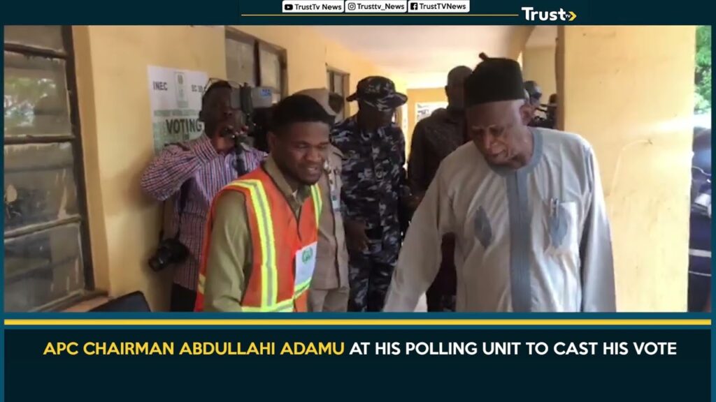 APC Chairman Abdullahi Adamu At His Polling Unit To Cast His Vote