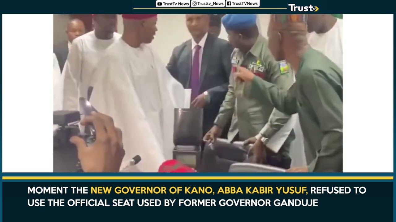 The Moment the New Governor Of Kano, Abba Kabir Yusuf, Refused To Use The Official Seat Used By Ganduje