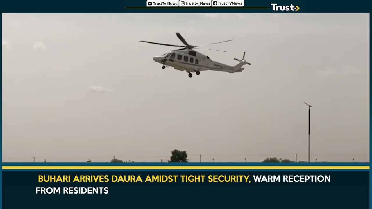 BUHARI ARRIVES DAURA AMIDST TIGHT SECURITY, WARM RECEPTION FROM RESIDENTS