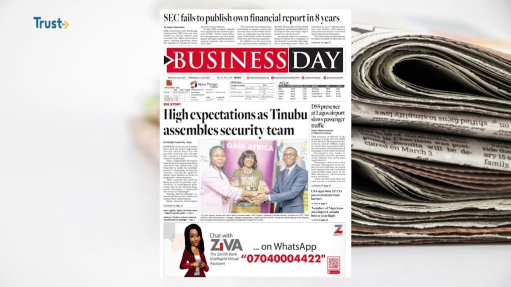 NEWSPAPER REVIEW ON DAYBREAK SHOW
