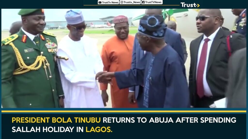PRESIDENT BOLA TINUBU RETURNS TO ABUJA AFTER SPENDING SALLAH HOLIDAY IN LAGOS