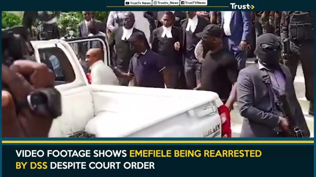 VIDEO FOOTAGE SHOWS EMEFIELE BEING REARRESTED BY SSS DESPITE COURT ORDER