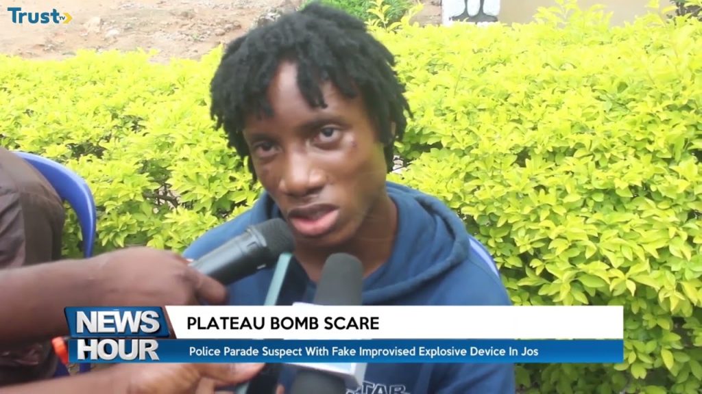 Police parade suspect with fake improvised explosive device in Jos