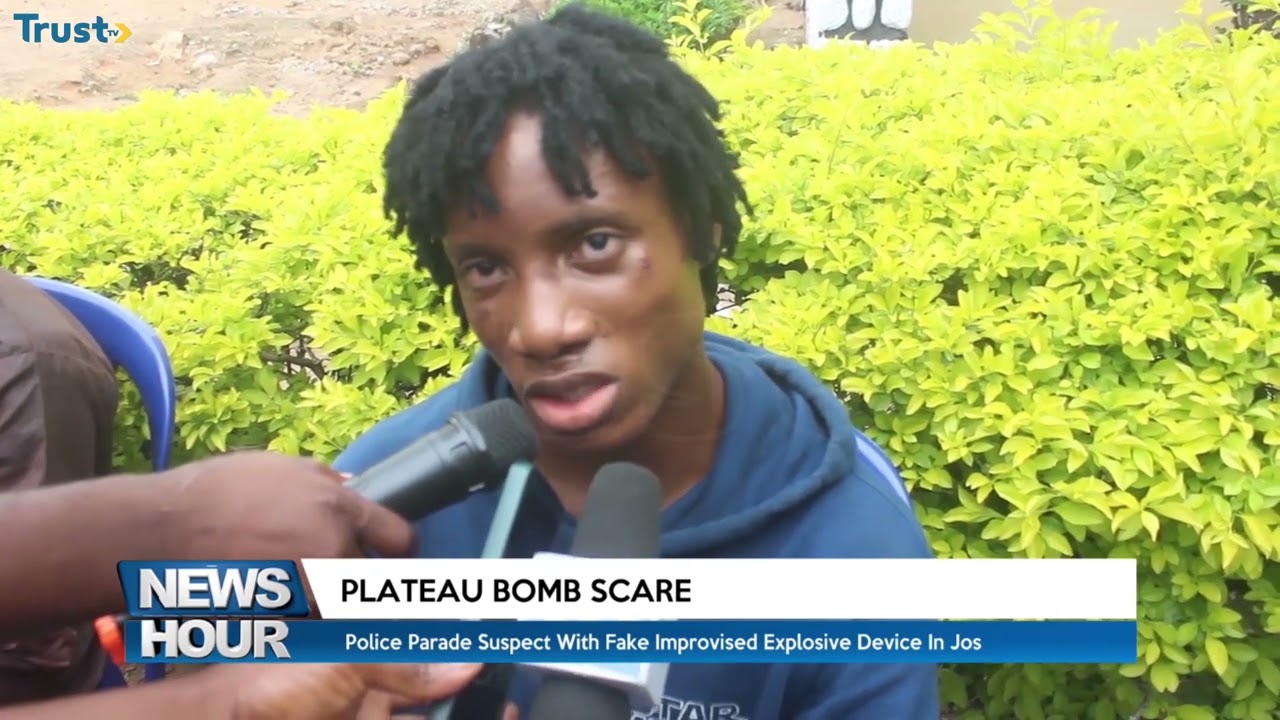 Police parade suspect with fake improvised explosive device in Jos