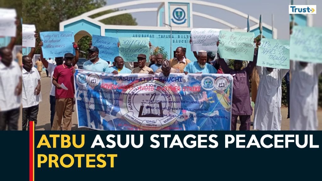 Withheld Salaries: Abubakar Tafawa Balewa University and ASUU stages peaceful protest in Bauchi