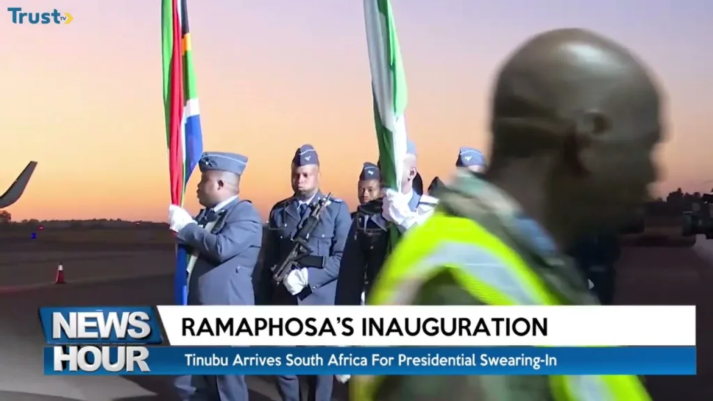 Ramaphosa’s Inauguration: Tinubu departs Lagos for South Africa