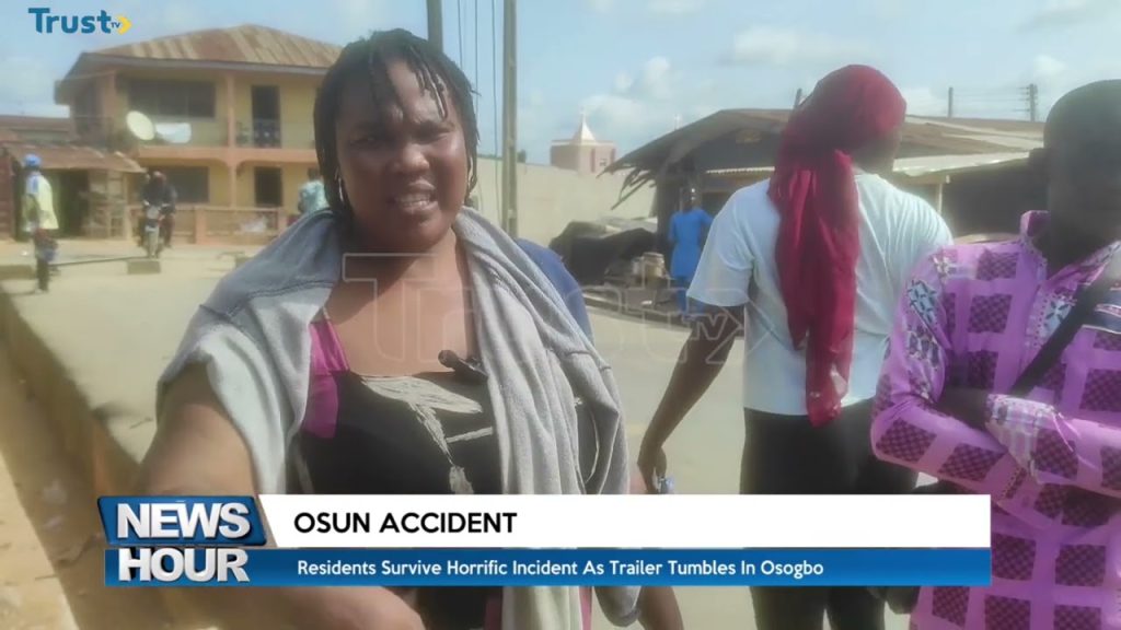 Osun Accident: Residents survive horrific incident as trailer tumbles in Osogbo