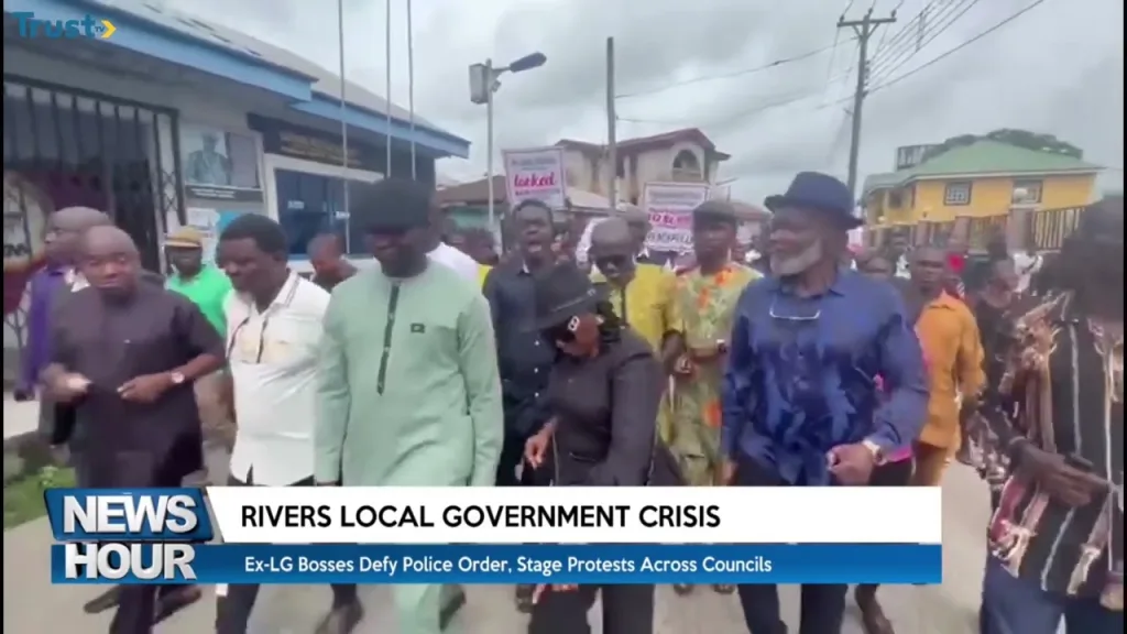 Rivers Local Government Crisis: Ex-LG bosses defy police orders, stage protests across councils
