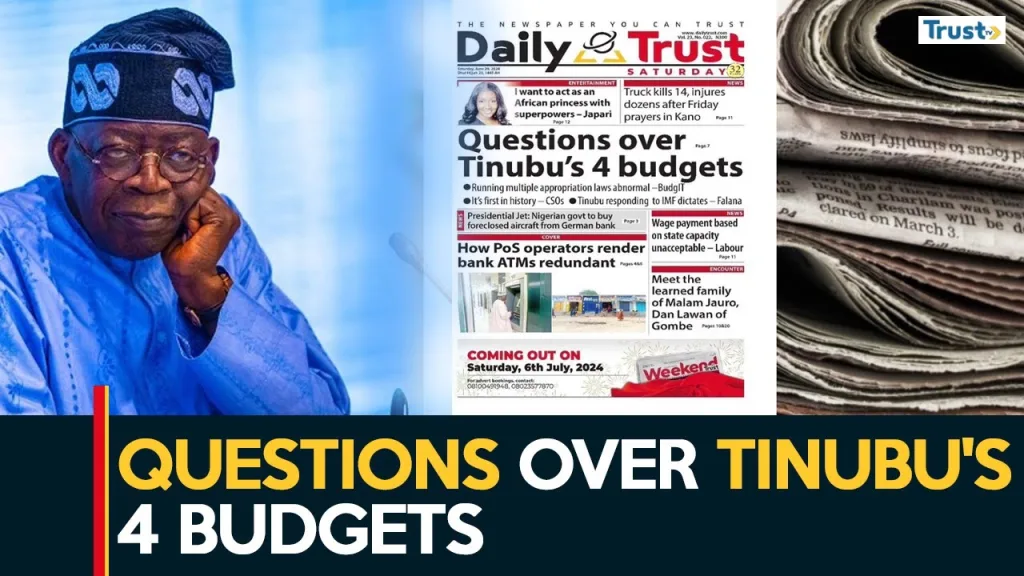 Newspaper Review: Questions over Tinubu’s 4 budgets