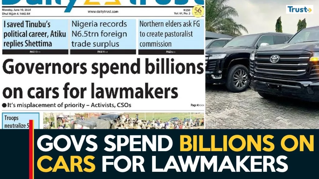 Newspaper Review: Governors spend billions on cars for lawmakers + more stories