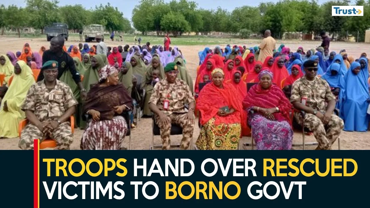 Troops hand over rescued victims of Sambisa Forest operation to Borno government