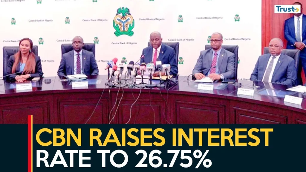 Monetary Policy: CBN raises interest rate to 26.75%