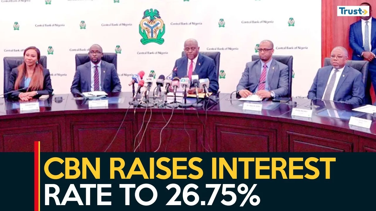 Monetary Policy: CBN raises interest rate to 26.75%