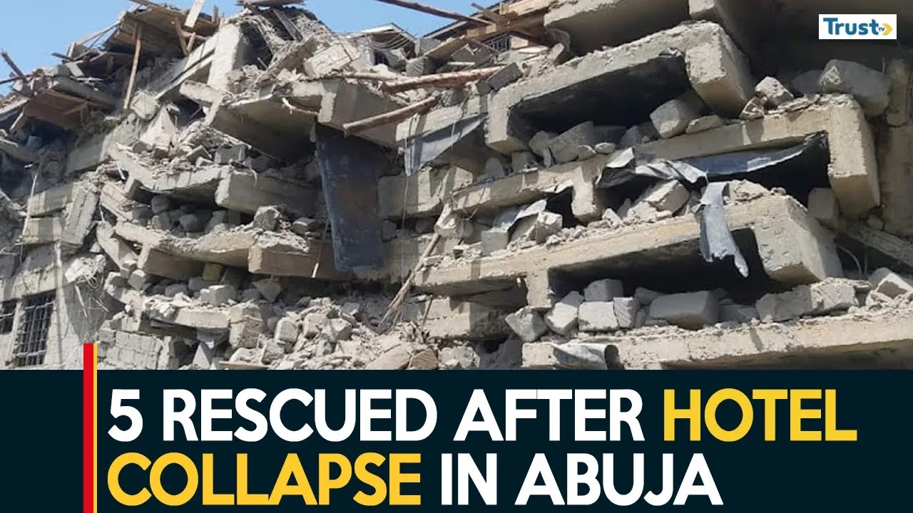 Abuja Hotel Collapse: 5 rescued after four-storey building collapse in Garki