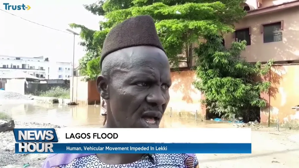 Lagos Flood: Human and vehicular movement impeded in Lekki
