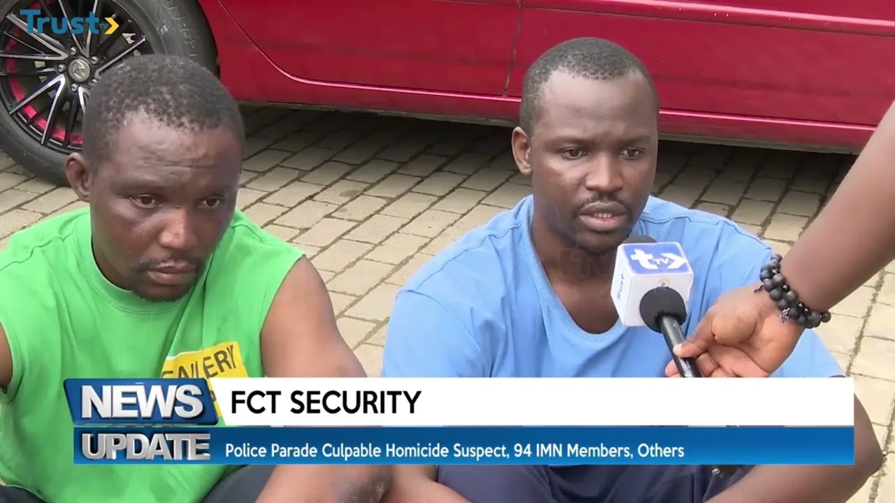FCT Security: Police parade culpable homicide suspect, 94 IMN Members and others