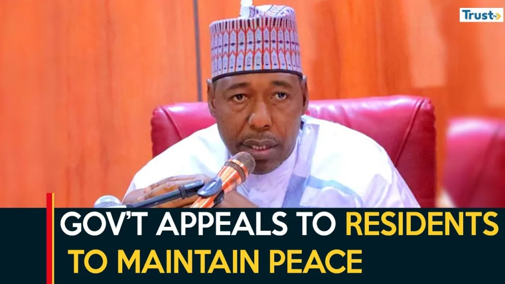 Borno gov’t appeals to residents to maintain peace
