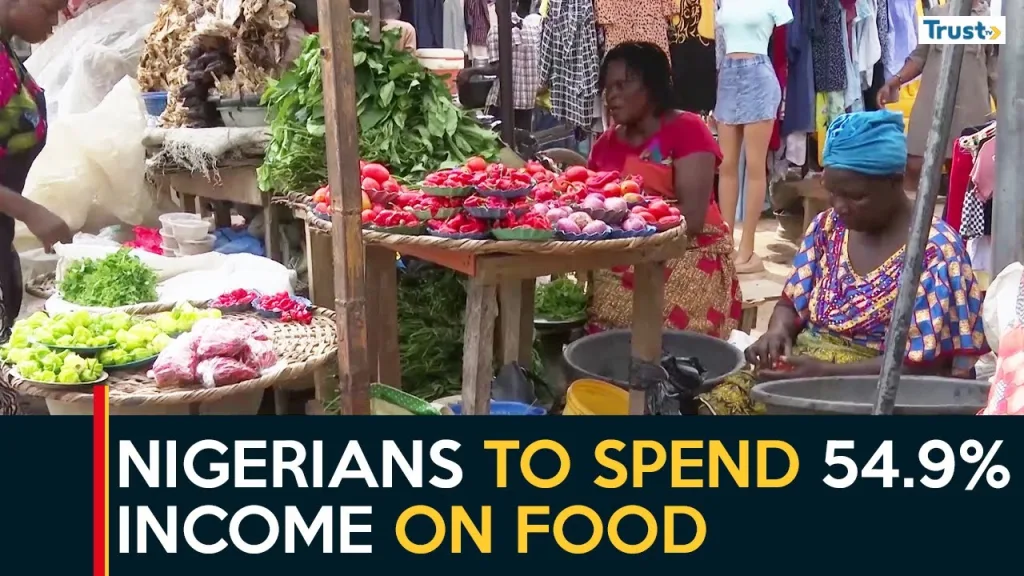 Nigerians to spend 54.9% of income on food in the next 6 months – CBN