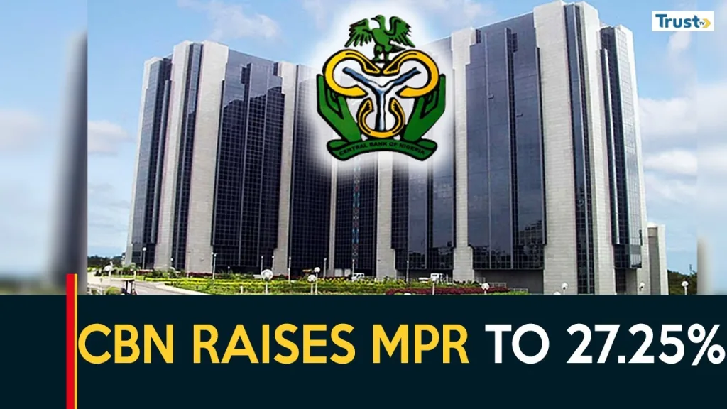 CBN raises MPR to 27.25%