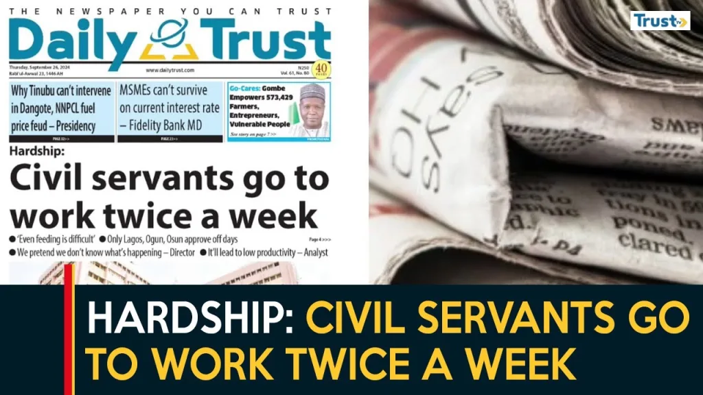 Hardship: Civil servants go to work twice a week