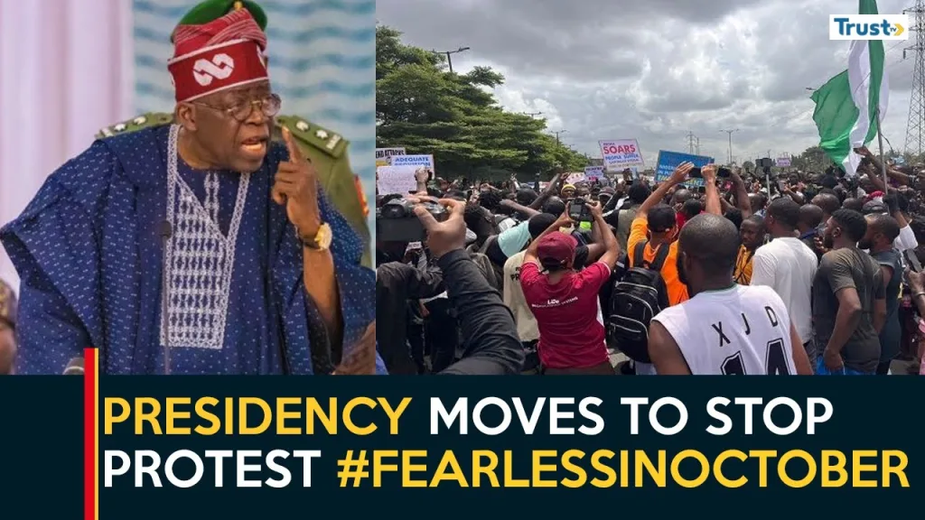 Presidency moves to stop protest #FearlessInOctober