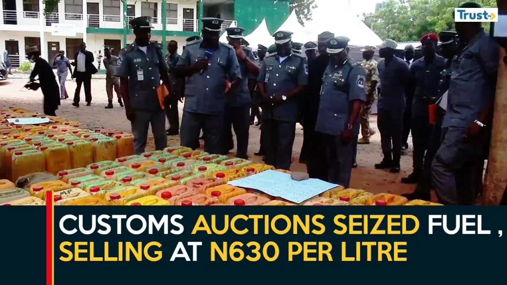 Customs auctions seized fuel in Adamawa, selling at N630 per litre