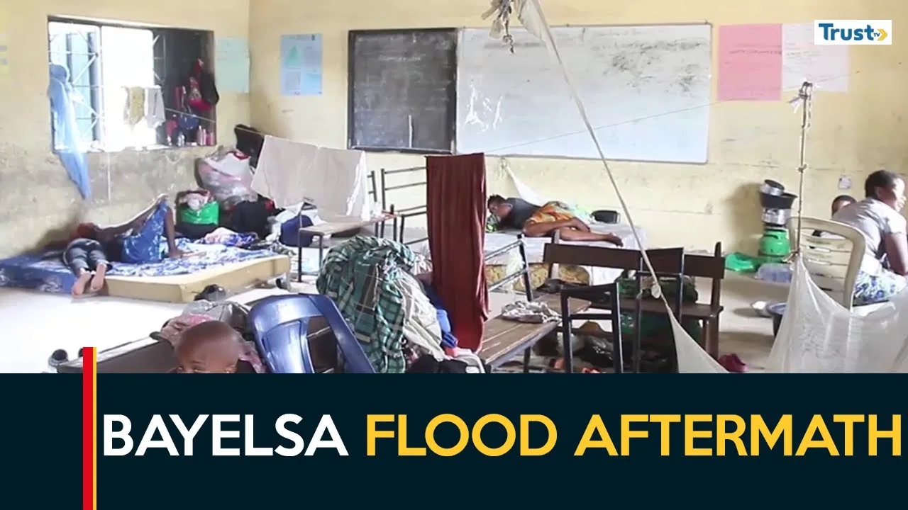 Bayelsa Flood Aftermath: Displaced persons in Yenogoa camp seek assistance with relief materials