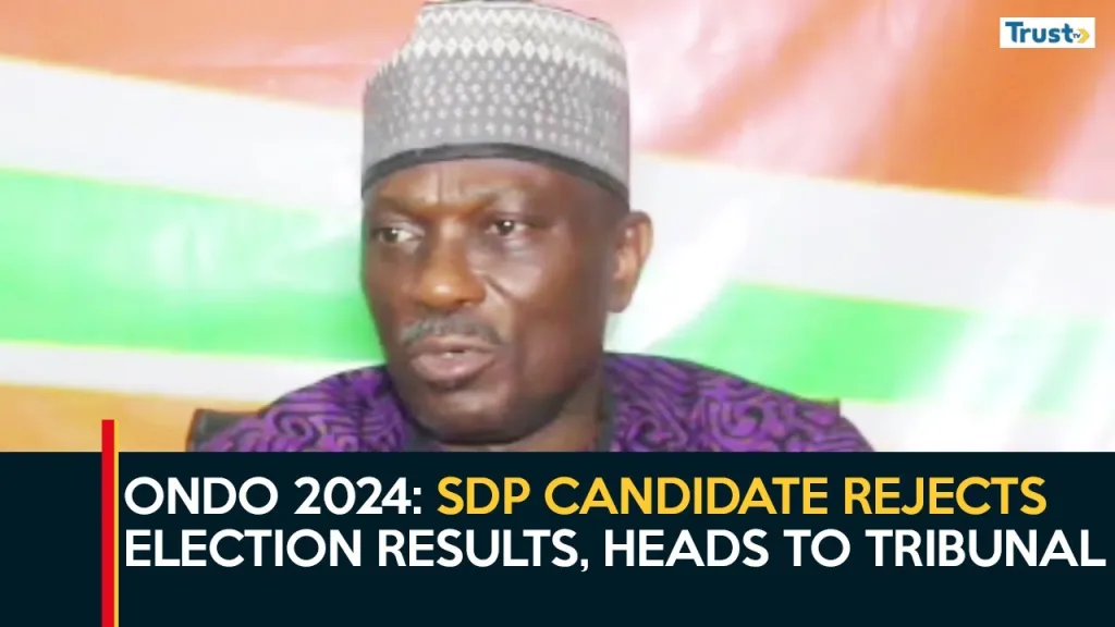 Ondo 2024: SDP candidate rejects election results, heads to tribunal
