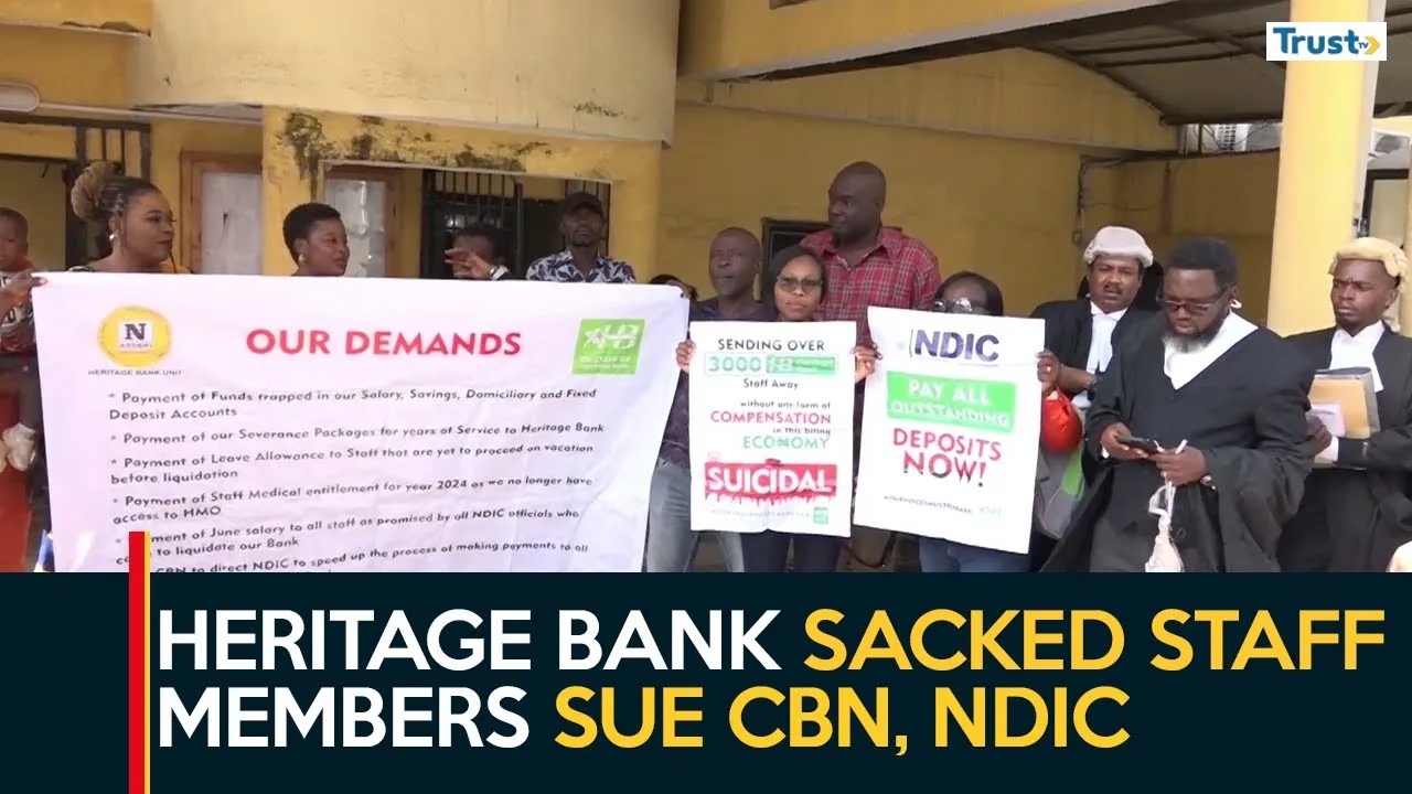 Heritage Bank Crisis: Sacked staff members sue CBN, NDIC over unpaid entitlements