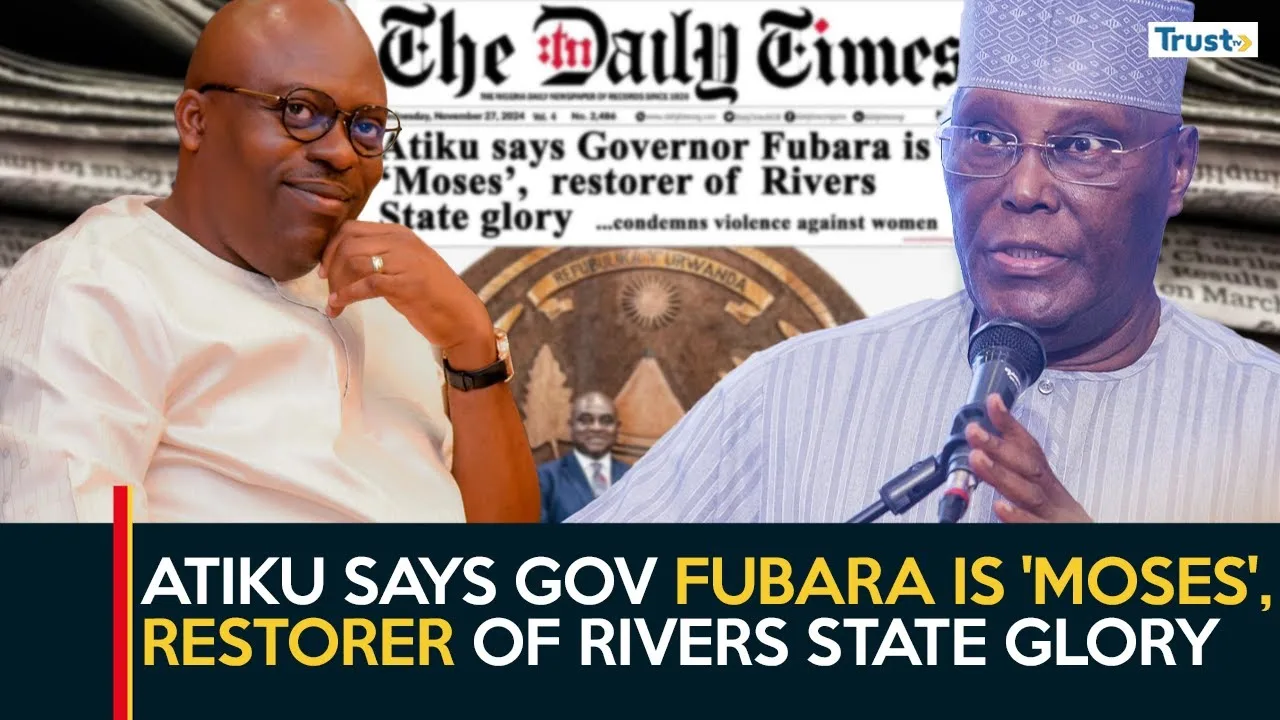 Atiku says Gov Fubara is ‘Moses’, restorer of Rivers state’s glory 