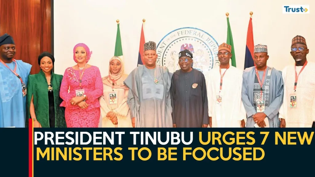 Swearing-In: President Tinubu urges the 7 new ministers to be focused