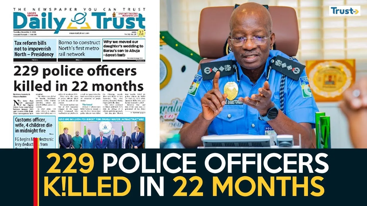 Newspaper Review: 229 police officers killed in 22 months + more stories