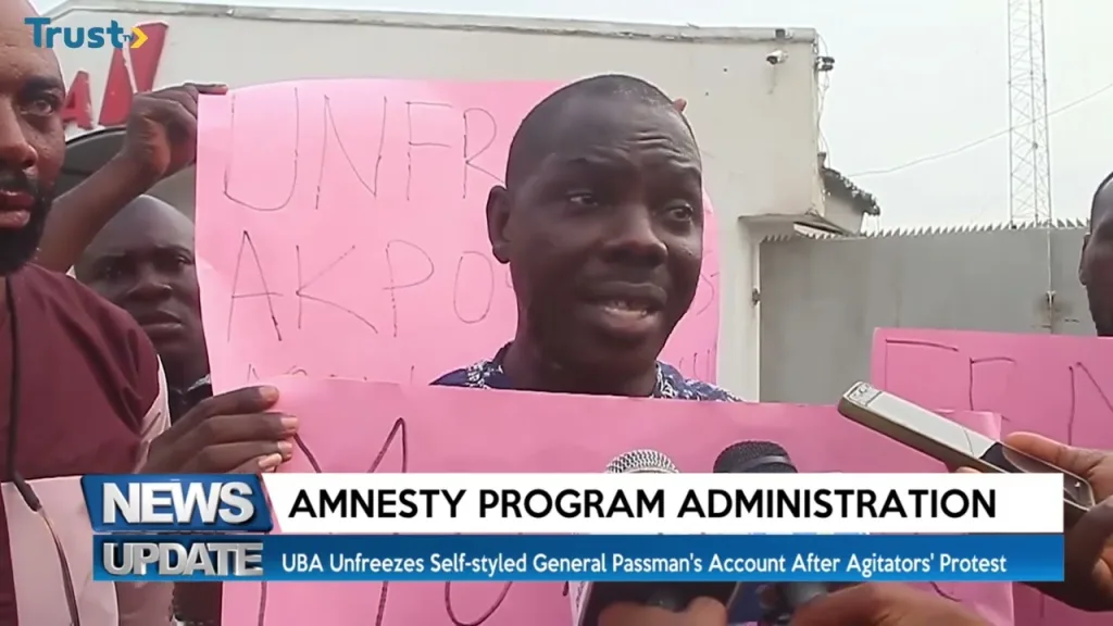UBA unfreezes self-styled general passman’s account after agitators’ protest