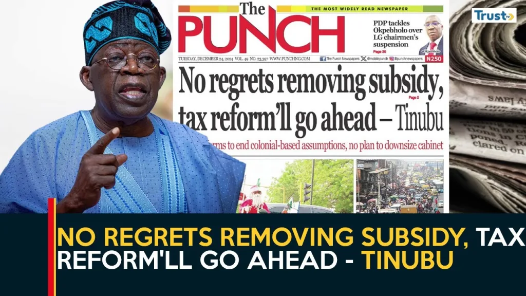 No regrets removing subsidy, tax reform will go ahead – Tinubu
