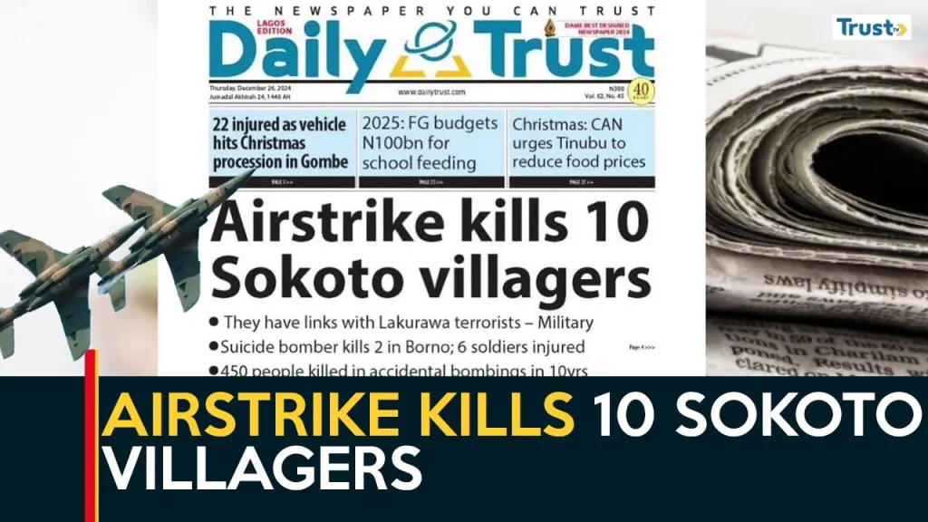Airstrike kills 10 Sokoto villagers 