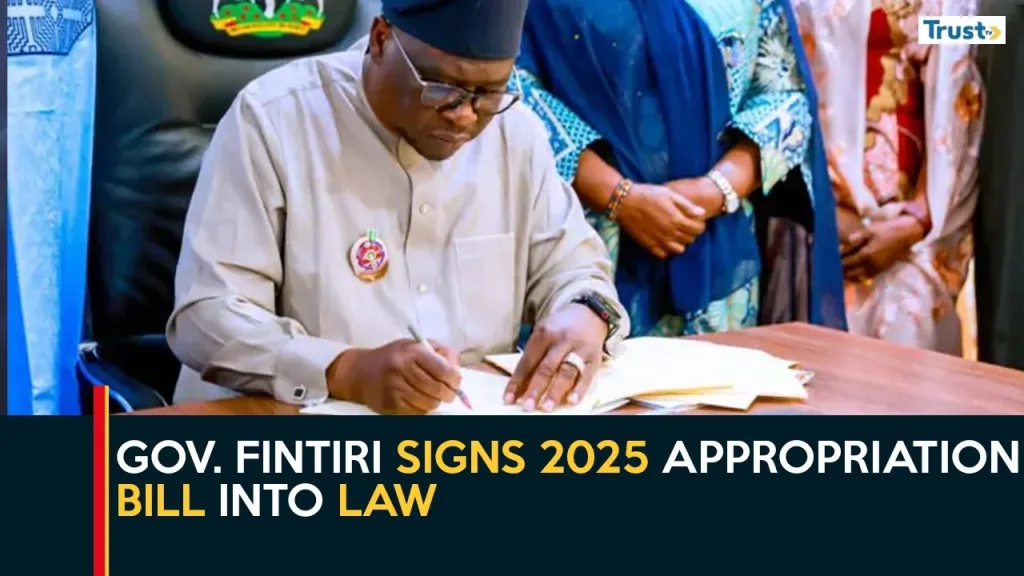 Adamawa State Budget: Governor Fintiri signs 2025 Appropriation Bill into law
