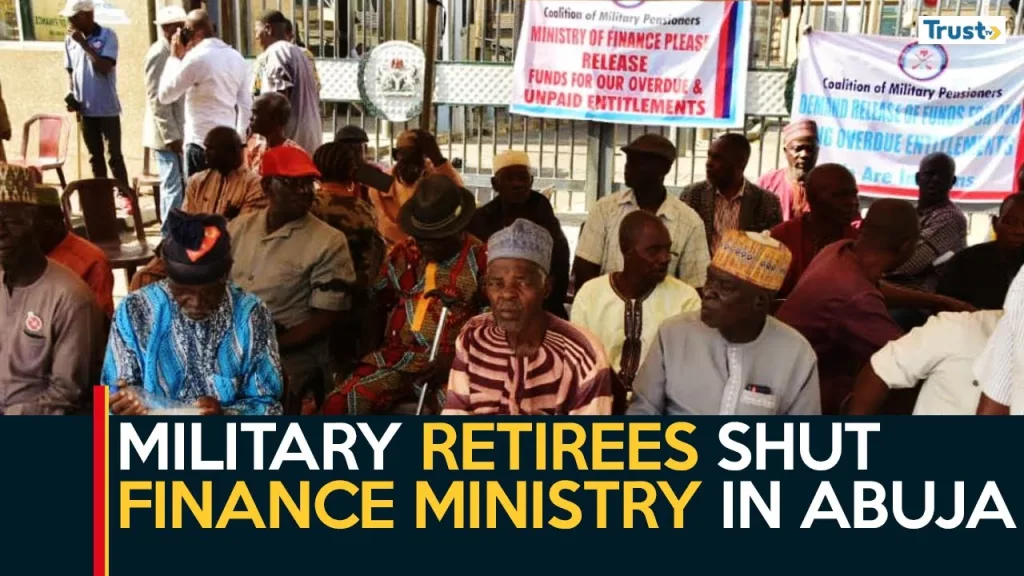 Unpaid Salary Increment: Military retirees shut finance ministry in Abuja