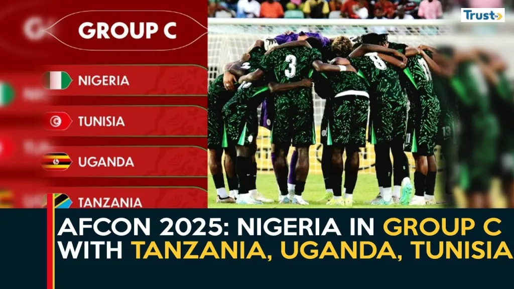AFCON 2025: Nigeria in Group C with Tanzania, Uganda and Tunisia